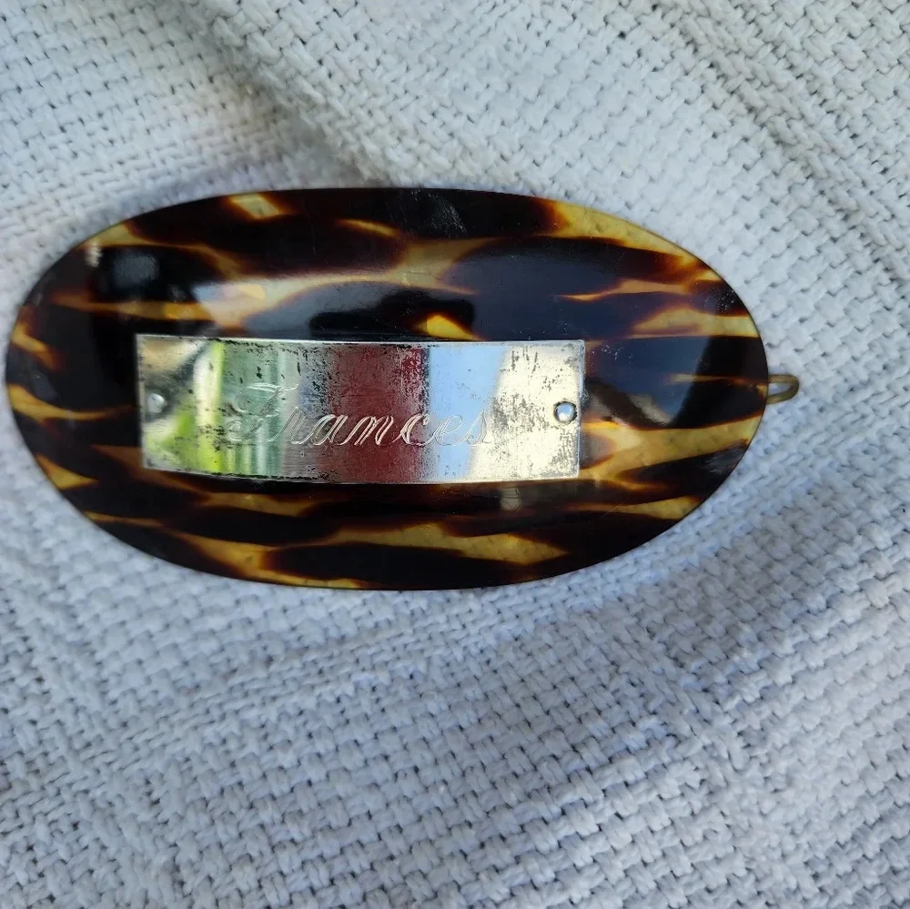 Vintage Sterling & Tortoise Frances‎ barrette